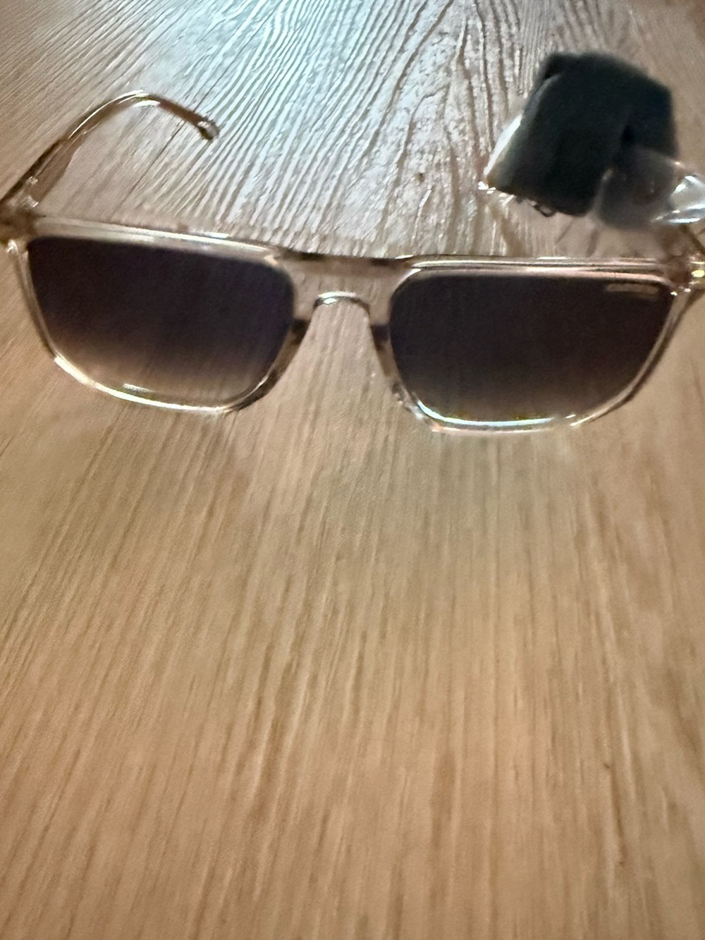 Carrera Transparent Frame Sunglasses with Gradient Smoke Lenses